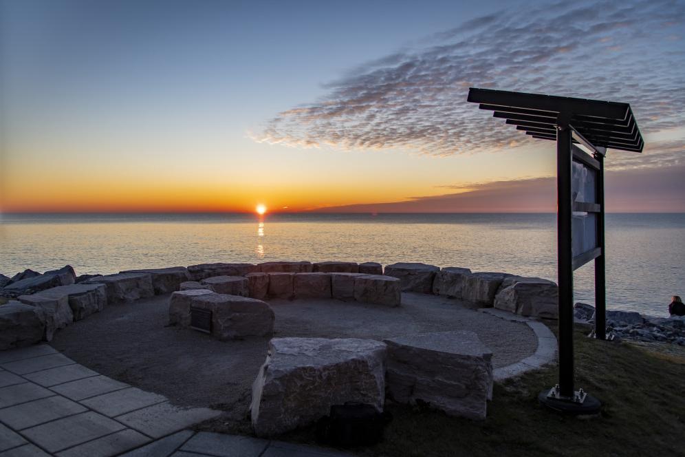 A view of Lake Michigan from the outdoor classroom.