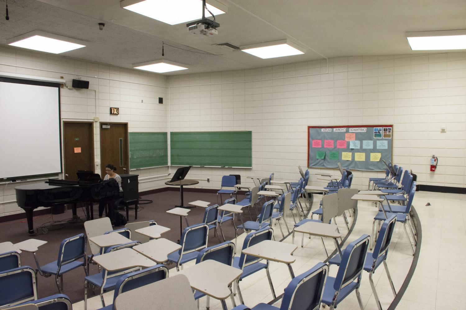 Carthage has two large ensemble rehearsal rooms for the vocal and instrumental music programs as well as a plethora of individual practic...