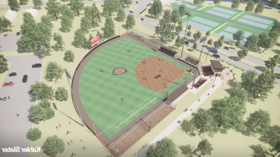 A rendition of the new softball field